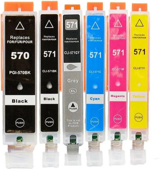Produktbild Hermex Kompatible Tintenpatrone XL für Canon PIXMA TS8052 (M, C, GY, PGBK, BK, Y)