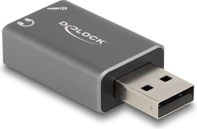 Actual product image Delock 66633 - External USB sound card with USB-A plug to 2 x 3.5 mm jack socket Plu (SATA 2.0)