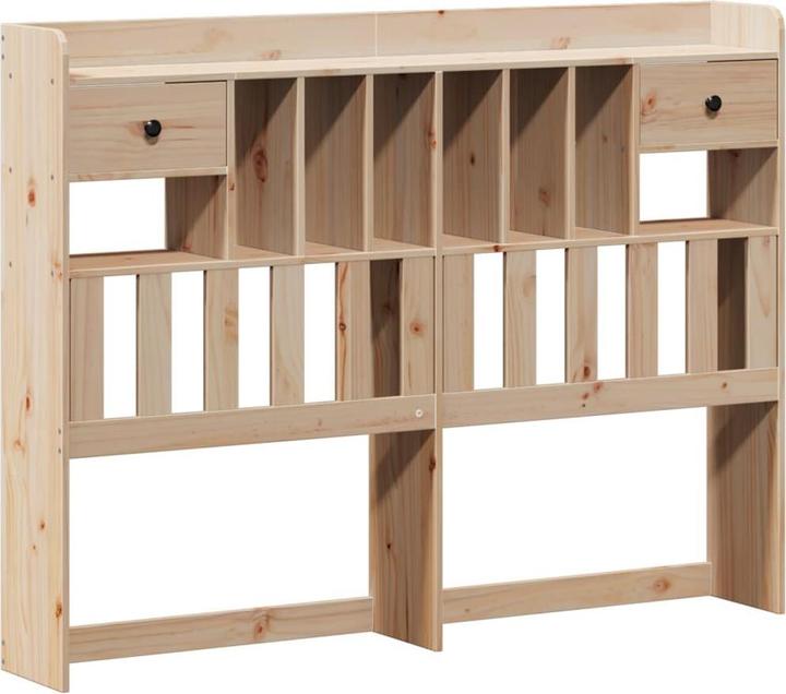 Produktbild VidaXL Massivholzbett Holzbett Bett mit Regal ohne Matratze 150x200cm Kiefer (150 x 200 cm)