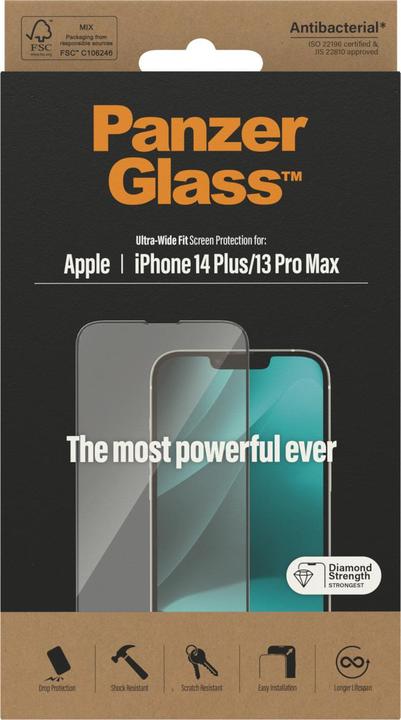 Actual product image PanzerGlass Ultra Wide Fit screen protector (1 Piece, Apple iPhone 13 Pro Max, Apple iPhone 14 Plus)