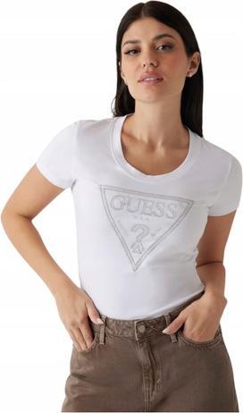 Immagine prodotto Guess Damen T-Shirt Shiny Triangle Weiss (L)