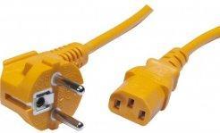 Actual product image Exertis Connect Mains connection cable, angled Schuko plug to IEC socket, orange, 1.8 m mains connection cable (1.80 m)