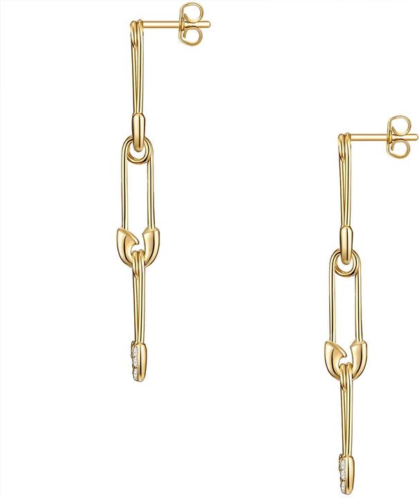 Actual product image Glanzstücke München Ladies safety pin sterling silver cubic zirconia yellow gold - 23302 (Sterling Silver)