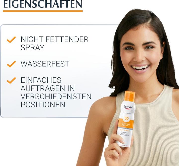 Actual product image Eucerin SUN Body Spray Oil Control Dry Touch SPF 50 (Sun spray, SPF 50, 200 ml, 190 g)