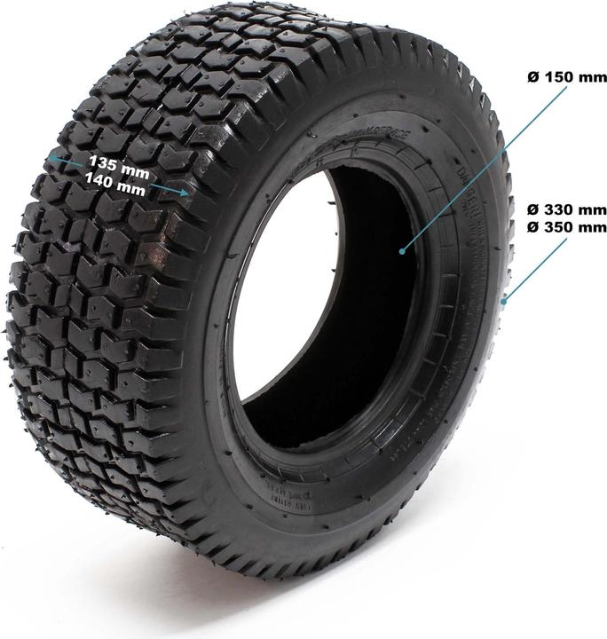 Image du produit Wiltec Pneu pour tracteur à pelouse 15x6.00-6 4pr avec chambre à air et valve coudée tondeuse à gazon