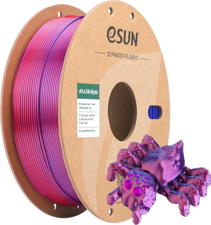 Image du produit eSUN ePLA-Silk Mystic Blau-Rot-Purple Filament 1.75mm 1Kg (PLA, 1.75 mm, 1000 g, Multicolore)