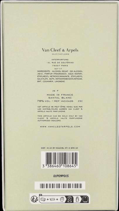 Actual product image Van Cleef and Arpels Santal Blanc (Eau de parfum, 75 ml)
