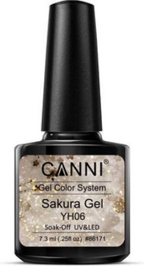 Produktbild Canni Gellack Sakura YH06 UV/LED (Grau-Braun Glitzer, UV-Gel Lack)