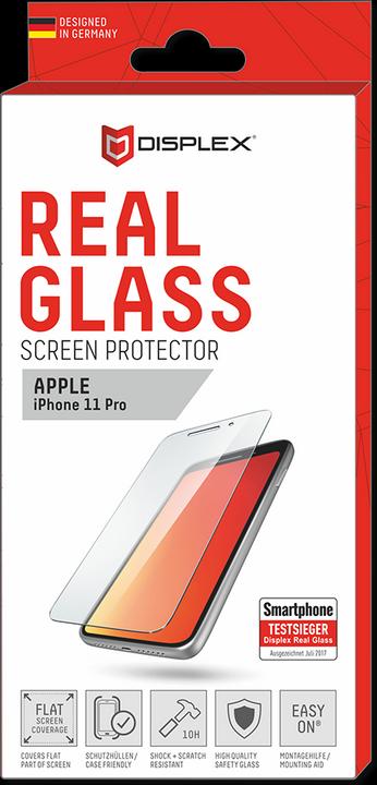 Actual product image Displex Real Glass, 2D Panzerglas (1 Piece, Apple iPhone X, Apple iPhone 11 Pro)