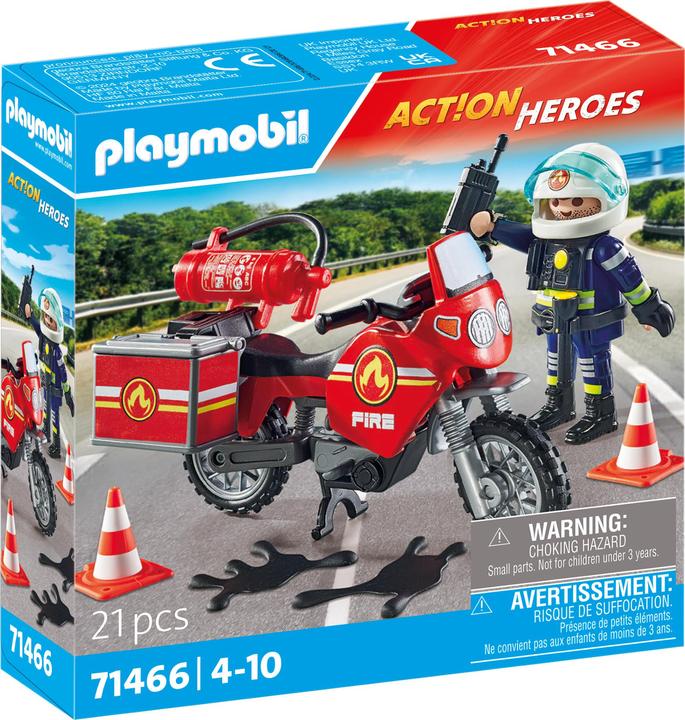 Playmobil Feuerwehrmotorrad am Unfallort (71466, Playmobil Action Heroes)