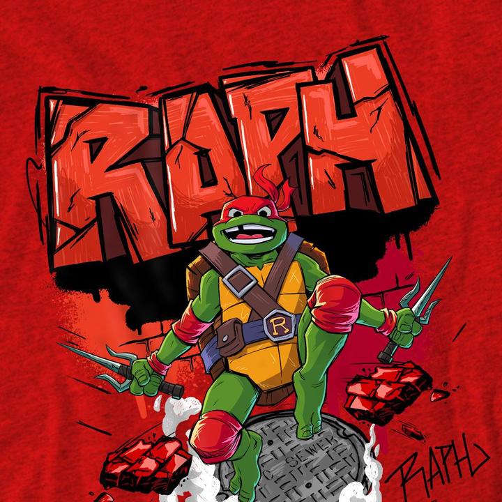 Actual product image Teenage Mutant NT Unisex Adult Raphael Sewer T-Shirt (M)