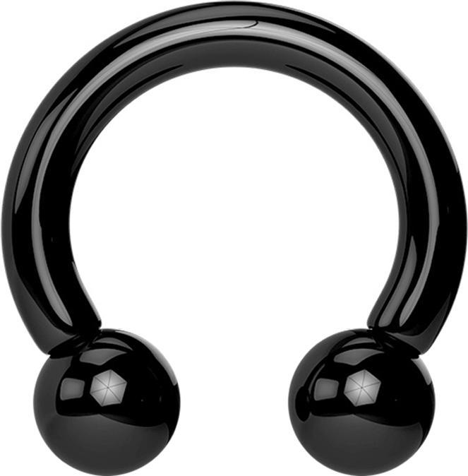 Produktbild Star Piercing Circular Barbell schwarz mit zwei Kugeln (Acryl, ohne Messing)