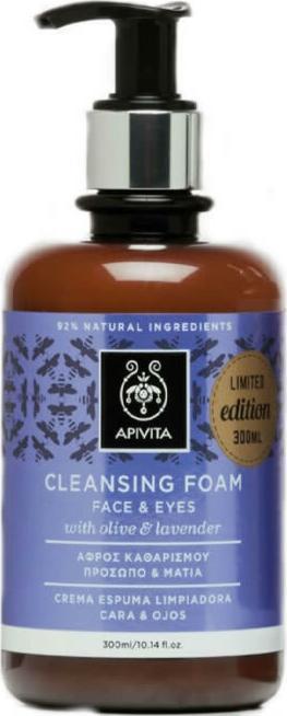 Apivita Reinigungsschaum Gesicht und Augen mit Olive und Lavendel 300ml (Schaum, 300 ml)