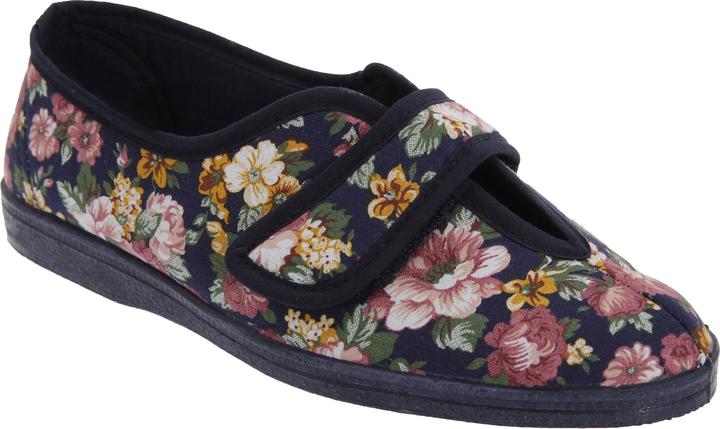 Universal Textiles Wilma Hausschuhe Mit Klettverschluss Blumenmuster