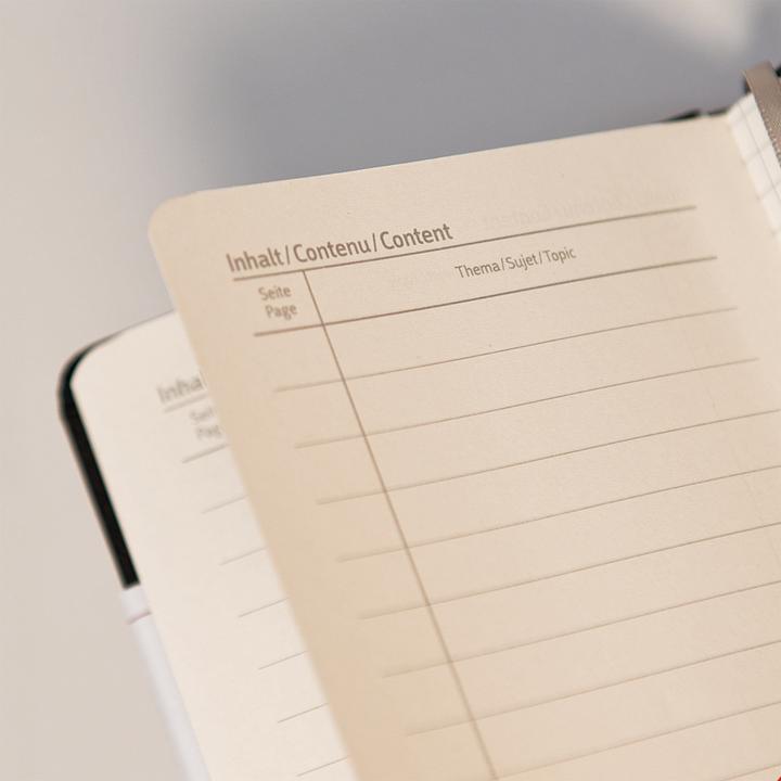 Actual product image Notebook KOMPAGNON A4 blank, black hardcover 192 pages (A4, Lined, Hardcover)
