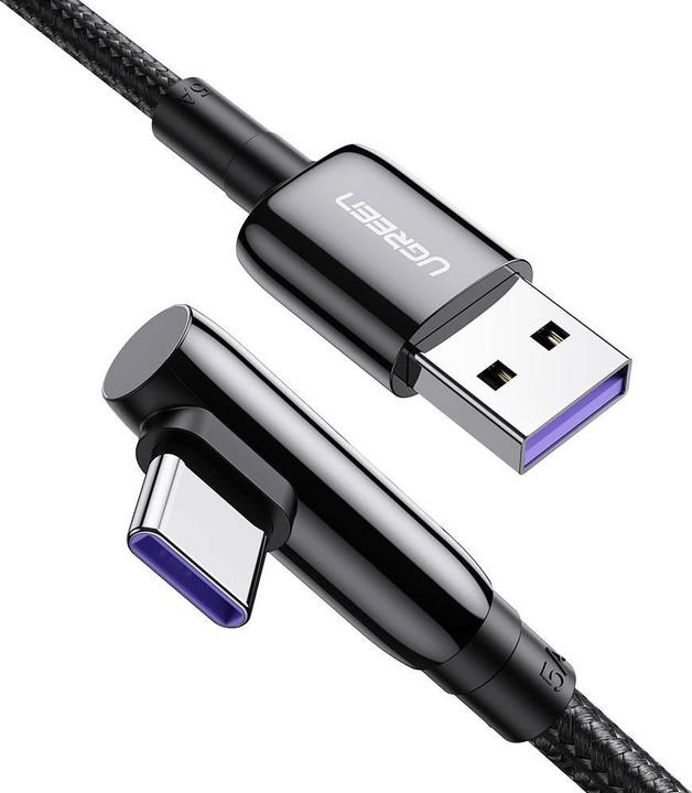 Produktbild Ugreen Cable USB to USB-C US317 Angled, 2m (black) (2 m, USB 2.0)