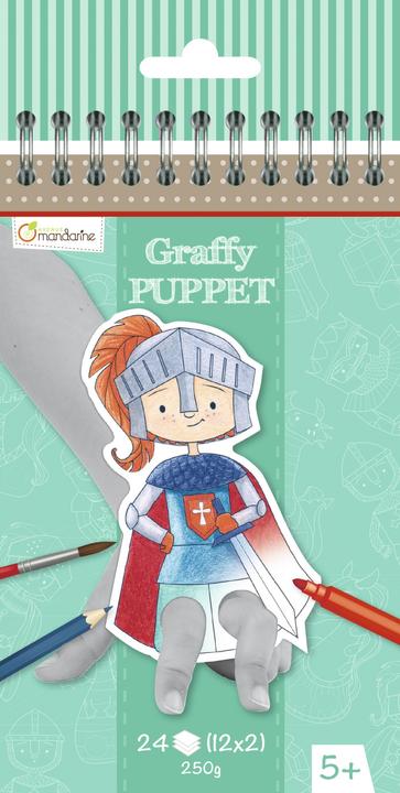 Immagine prodotto Avenue Mandarine Blocco da colorare Graffy Puppet 24 fogli, cavalieri e draghi
