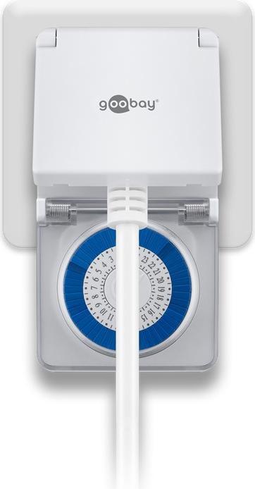 Immagine prodotto Goobay Timer analogico IP44, 2 pezzi, bianco