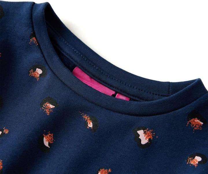 Produktbild VidaXL Kinderkleid mit Langen Ärmeln Marineblau 104,Material: 95 (104)