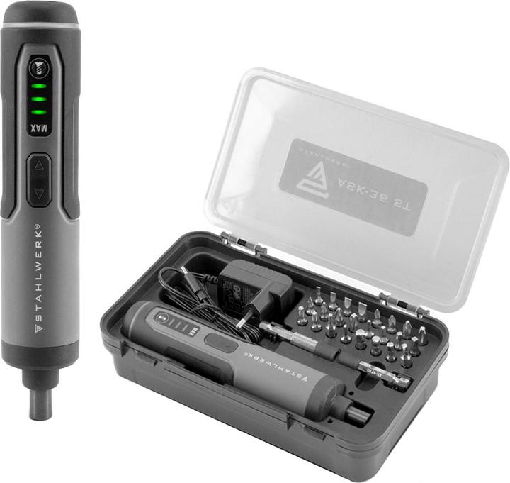 Immagine prodotto Stahlwerk Set di cacciaviti a batteria ASK-36 ST con barra, 25 pezzi Motore 3,6 V 1300 mAh (Batteria ricaricabile)
