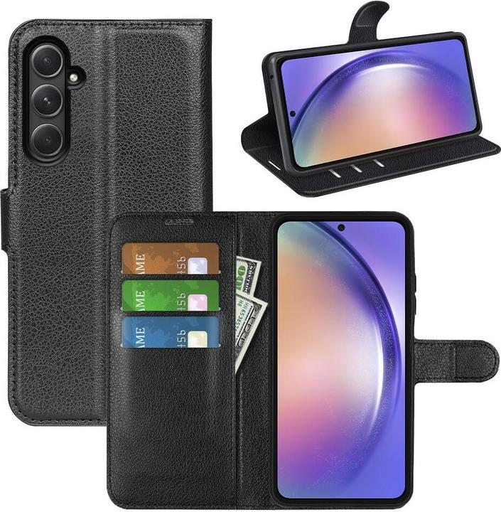 Produktbild Cover-Discount Galaxy A55 - Leder Etui Hülle schwarz (Samsung Galaxy A55)