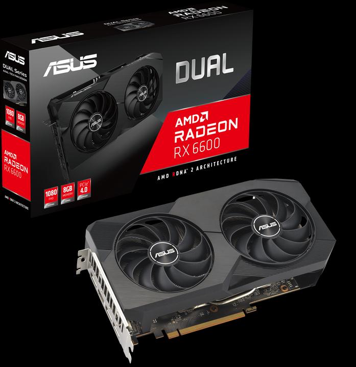 Image du produit ASUS DUAL-RX6600-8G-V2,HDMI,DP,Active (8 Go)