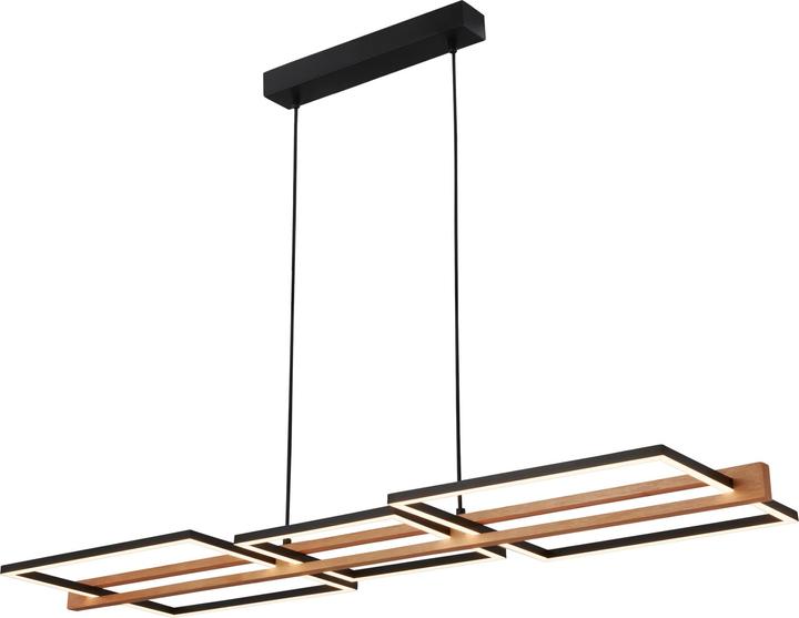 Image du produit Briloner Lampe LED suspendue, noir / bois, LED / 36W