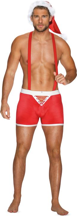 Actual product image Obsessive Mister Claus boxer shorts with braces and cap (3XL)