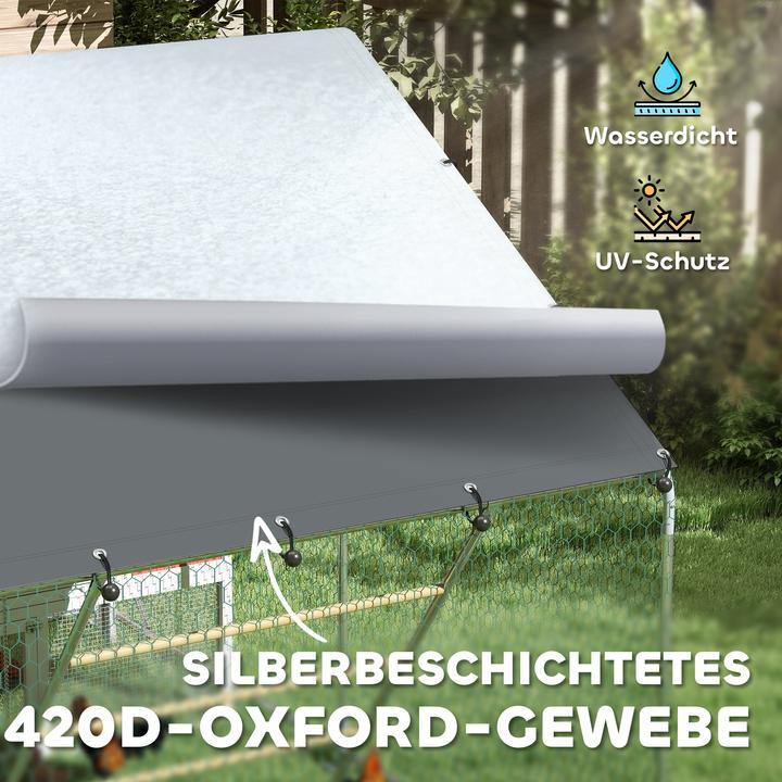 Actual product image PawHut Hühnerstall Verzinkte Stahlrohre, Stahlgitter Silber