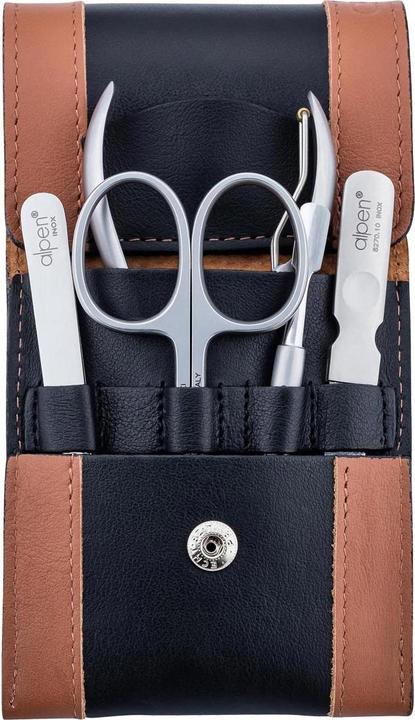 Actual product image Alpen Manicure set 5 pieces, stainless steel, leather case