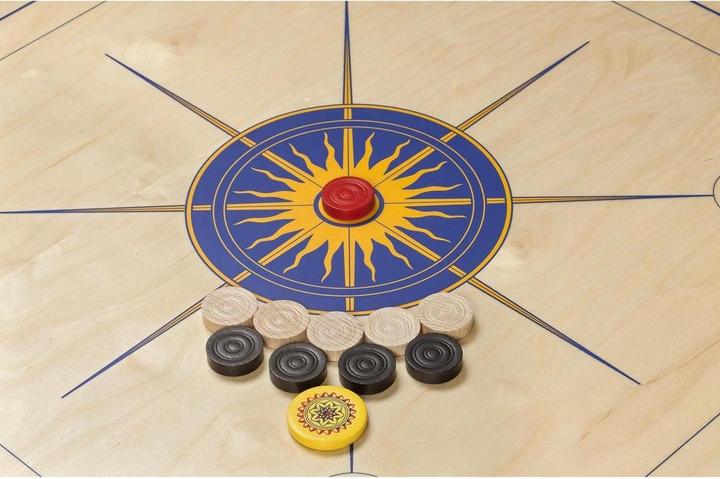 Produktbild Philos Carrom standard, blau gelb, Brettspiel aus Holz, 2 - 4 Spieler, ab 6 Jahren (Englisch)
