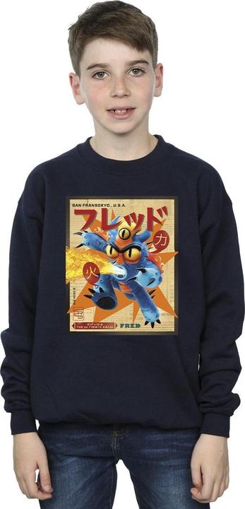 Actual product image Disney Boys Big Hero 6 Baymax Fred Newspaper Sweatshirt (116)