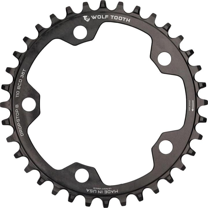 Immagine prodotto Wolf Tooth Ingranaggio Gravel/CX/Road, 110 BCD, 5 fori, 34 T., nero (34)