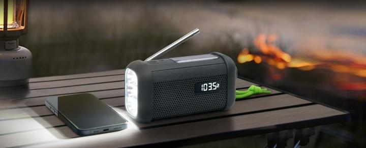 Produktbild Muse Portable Solar Radio with Crank & Flashlight (FM, Bluetooth, NFC)