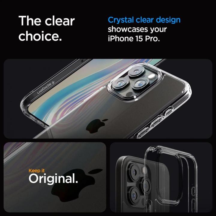 Produktbild Spigen Ultra Hybrid-Hülle für iPhone 15 Pro – transparentes Grau (Apple iPhone 15 Pro)