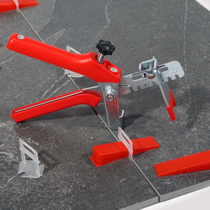 Produktbild XPOtool Fliesen Nivelliersystem Set 100 Laschen 2,5mm Nivellierzange Boden Wand