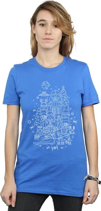Actual product image Star Wars Womens/Ladies Empire Christmas Cotton Boyfriend T-Shirt (M)
