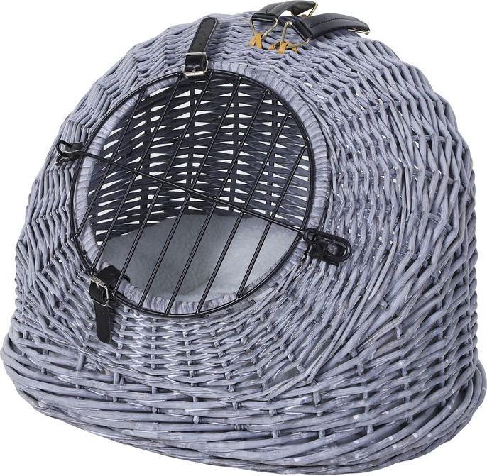 Image du produit Swisshandel24 Panier de transport Caisse de transport pour chats chiens, niche en osier avec grille, niche pour (Chat)