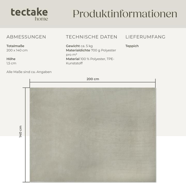 Produktbild tectake Kurzflorteppich Soft Zone (140 x 200 cm)