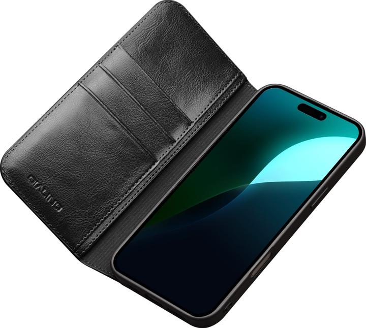 Image du produit QiAlino Fourre Flip cuir véritable (Apple iPhone 16)
