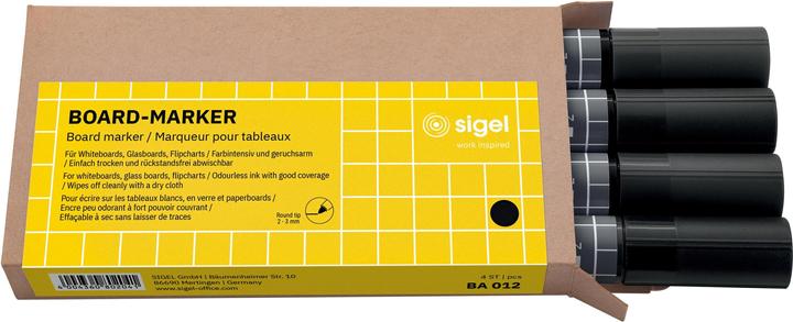 Actual product image Sigel Non-permanent marker 4 pieces, black (Black, 3 mm, 4 x)