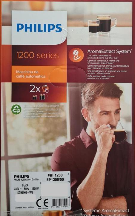 Actual product image Philips Series 1200 EP1200/00 Fully Automatic Coffee Maker Espresso Machine, black