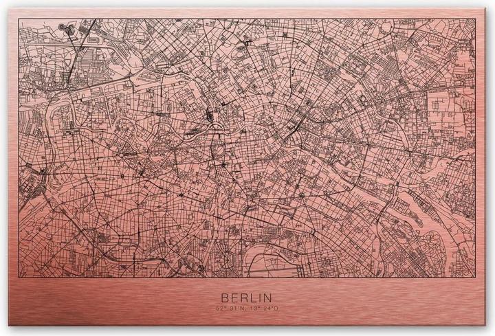 Image du produit Trenddeko Effet cuivre Plan de la ville de Berlin (60 x 40 cm)