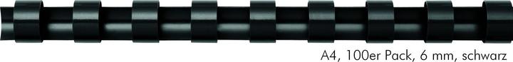 Produktbild Fellowes Plastikbinderücken A4 100 Stk. - 6 mm, schwarz