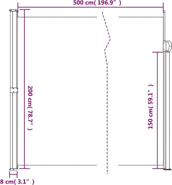 Actual product image VidaXL Extendable side awning (2 m)