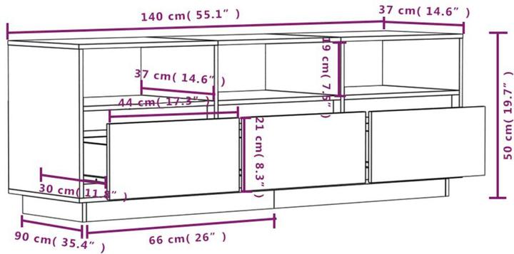 Produktbild VidaXL Justine (140 x 37 x 50 cm)