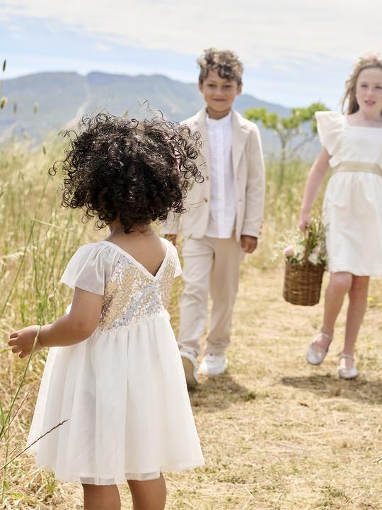 Produktbild Vertbaudet Kurzärmeliges Mädchen Festkleid mit Pailletten (92)