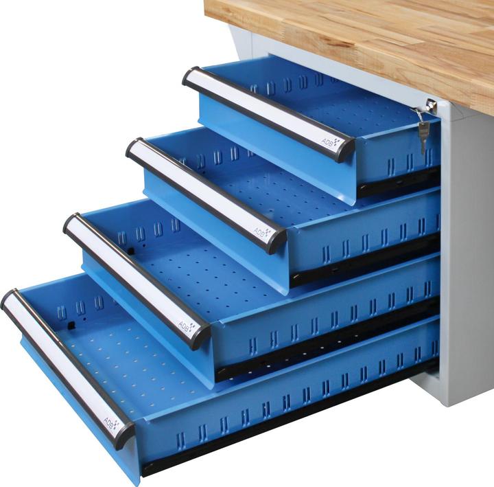Produktbild ADB Werkbank Werktisch PROFI 4 Schubladen 1500mm (150 cm, 75 cm)