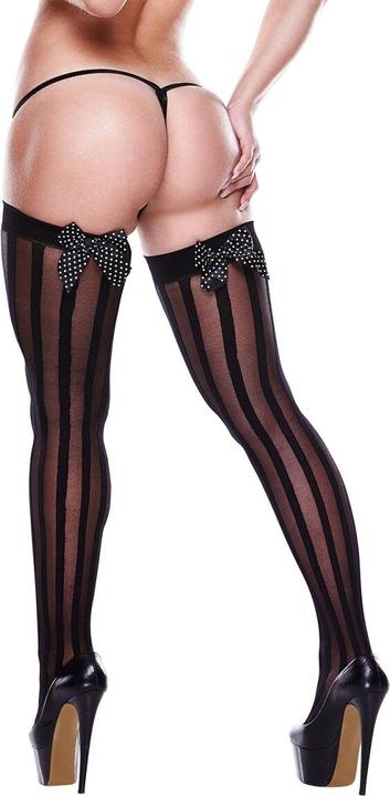 Actual product image Baci Stripe Thigh Hi Bow Maid Os (One size)