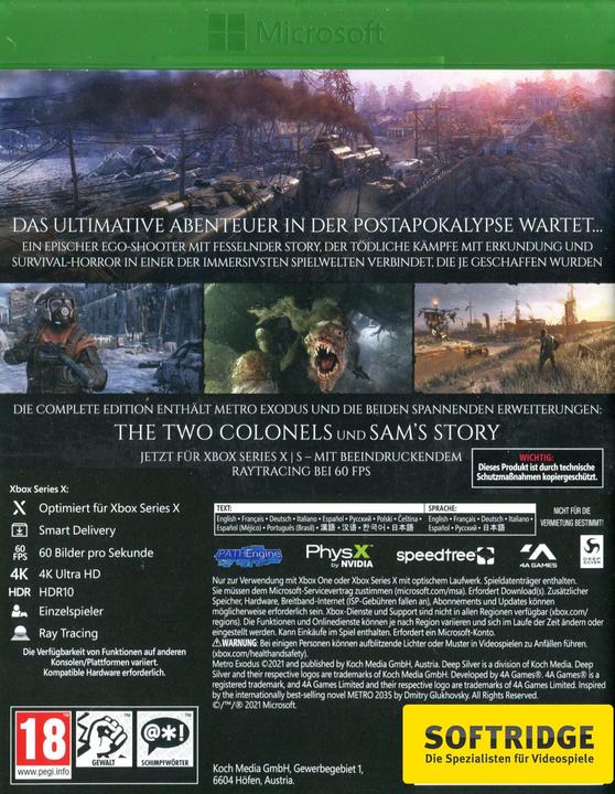 Actual product image Deep Silver Metro Exodus: Complete Edition (Xbox Series X, Xbox One X, DE)